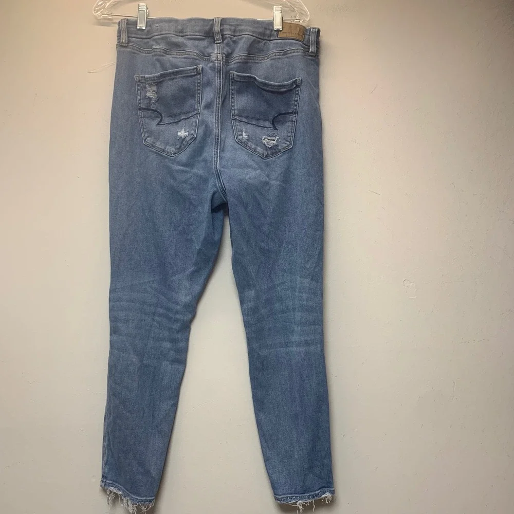 American Eagle Jegging Womens 16 Short Blue Excellent Curvy Super Hi-Rise